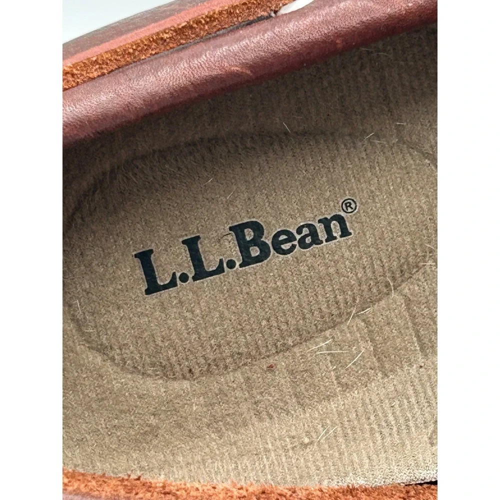LL Bean Men Handsewn Moccasins Dark Brown Leather Boat Shoes Sz 11.5 D 130448